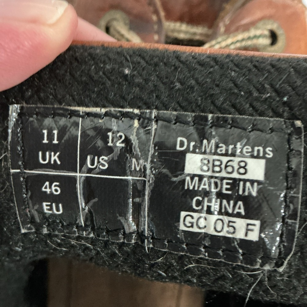 Vintage Y2K Chunky Distressed Brown Leather Dr. Martens Oxford Boots Sz 12, 8b68 - Picture 10 of 11